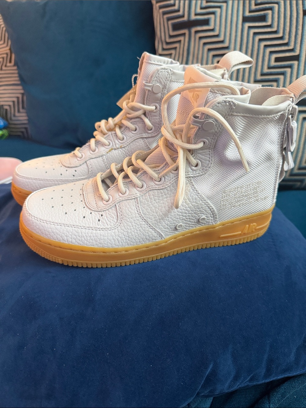 Nike Women's White High-Top Sneakers with Gum Sole